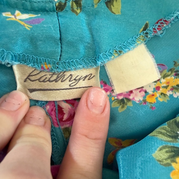 Vintage Kathryn Floral Blue Slip Dress - Picture 5 of 5